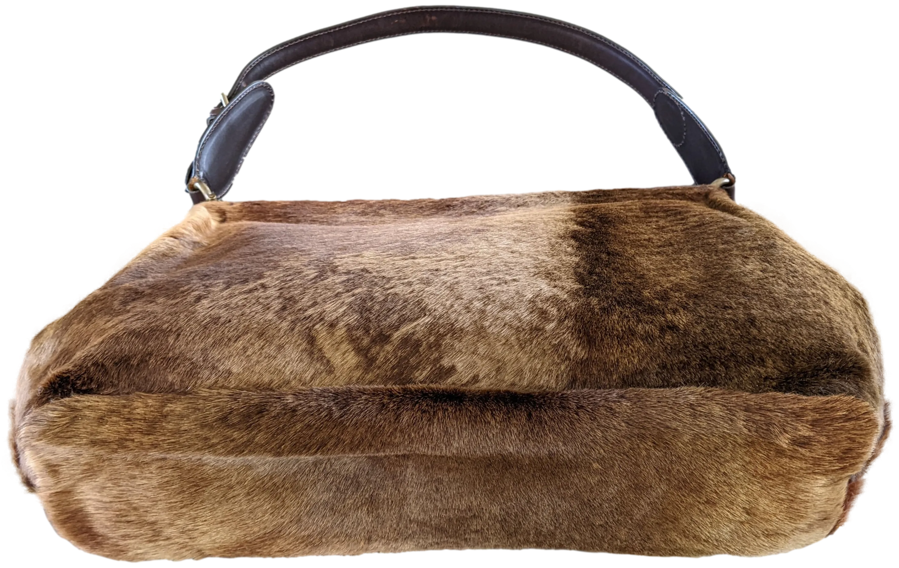 Marni Vintage Foal-Style Fur Calfskin Style Malette Shoulder Bag 36 cm
