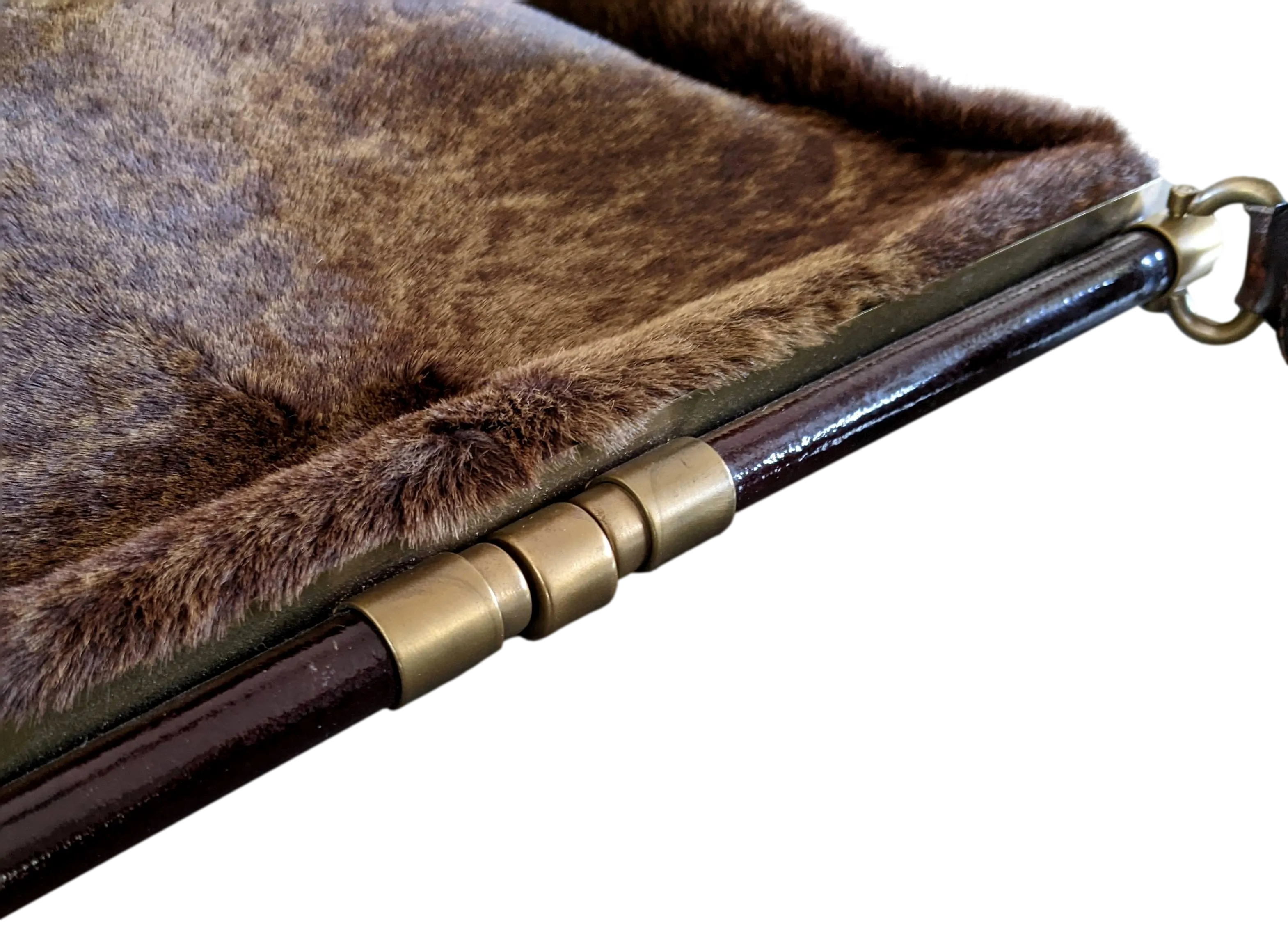 Marni Vintage Foal-Style Fur Calfskin Style Malette Shoulder Bag 36 cm