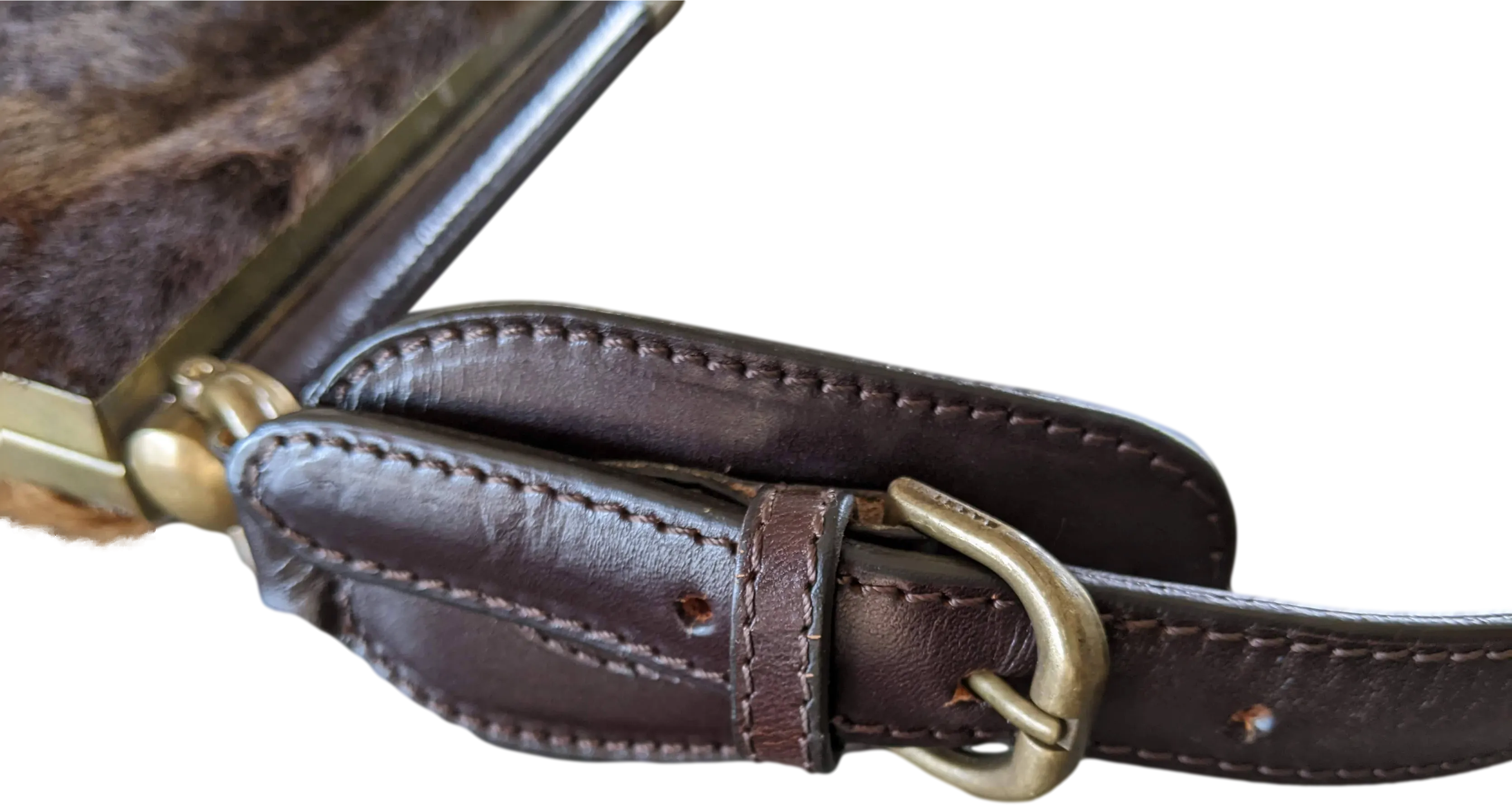 Marni Vintage Foal-Style Fur Calfskin Style Malette Shoulder Bag 36 cm