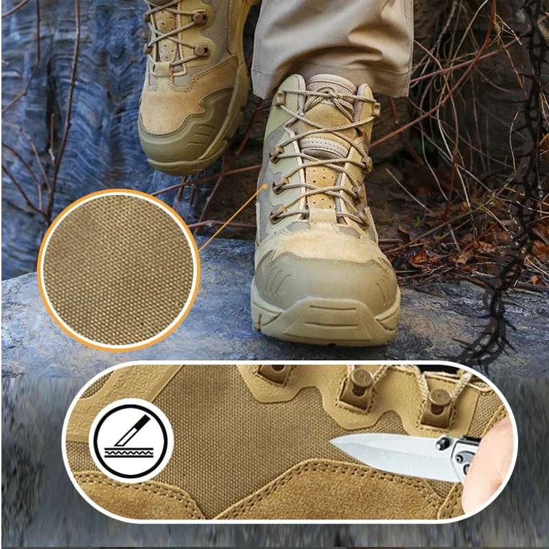 Men Combat Boots Hiking Shoes Waterproof Outdoor