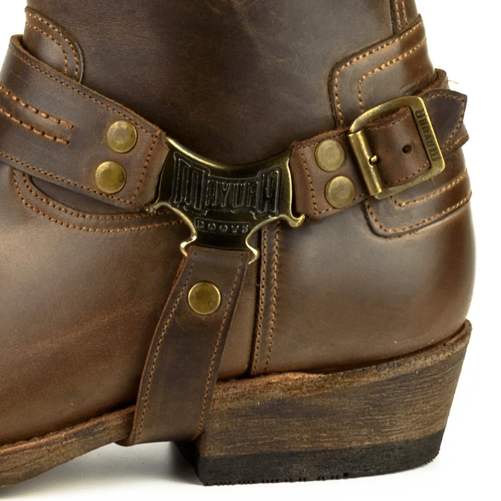 Men's Biker Moto and Motard Boots 005 Handmade Brown Leather
