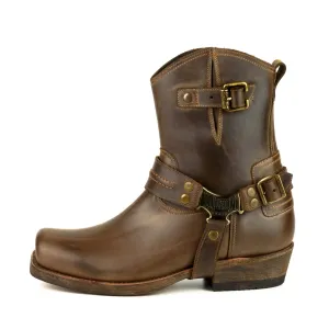 Men's Biker Moto and Motard Boots 005 Handmade Brown Leather