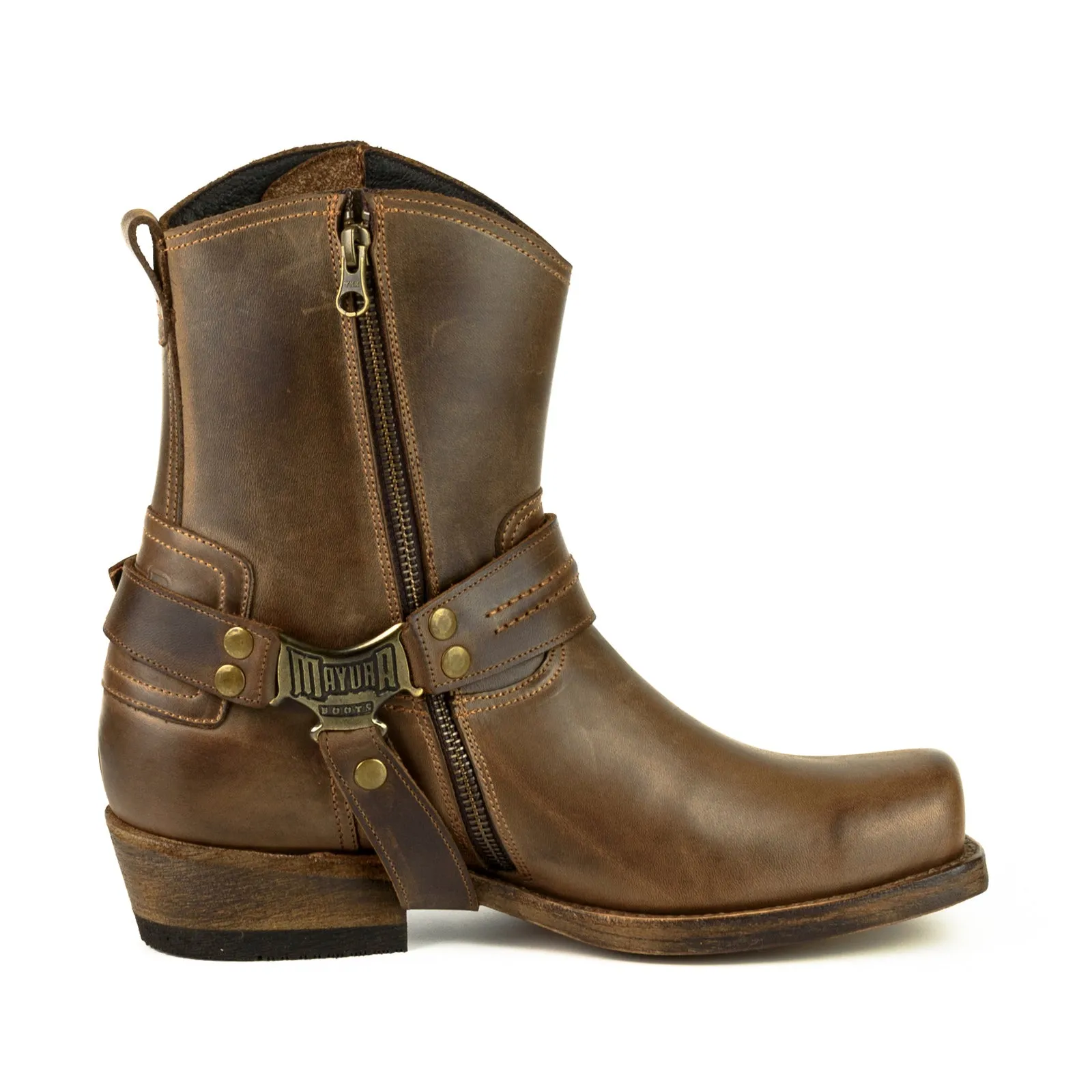 Men's Biker Moto and Motard Boots 005 Handmade Brown Leather