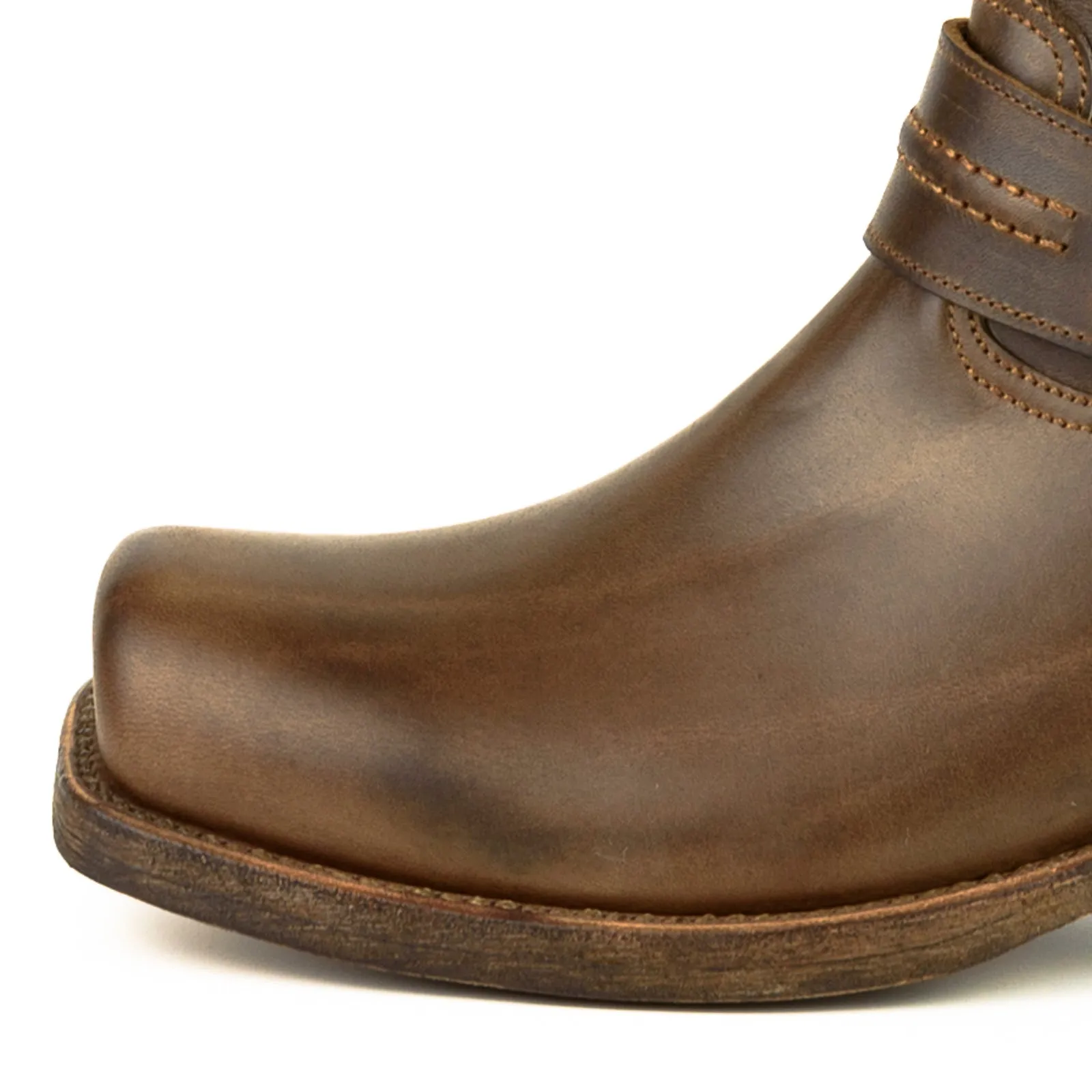 Men's Biker Moto and Motard Boots 005 Handmade Brown Leather