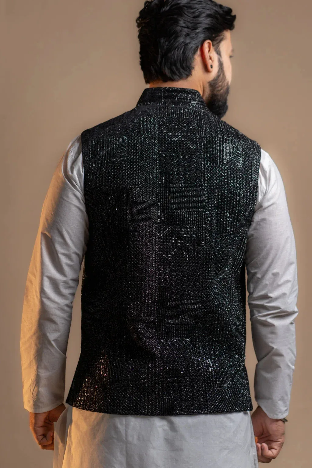 Men's Classic Partywear Black Nehru Jacket