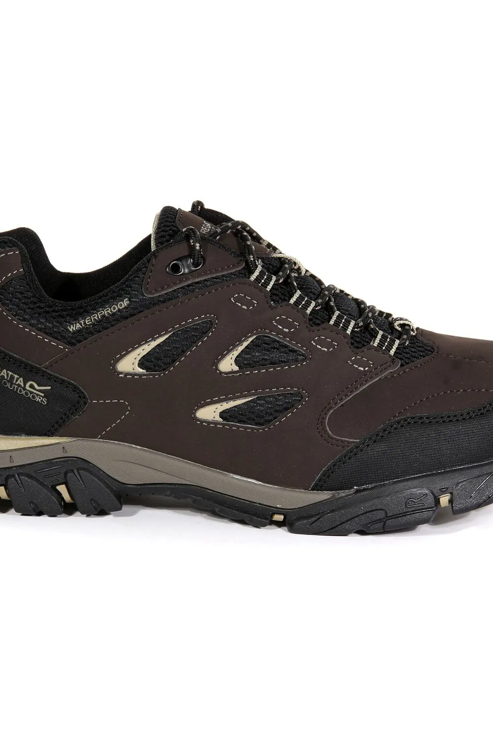 Men's Holcombe Waterproof Low Walking Shoes Peat Gold Fawn