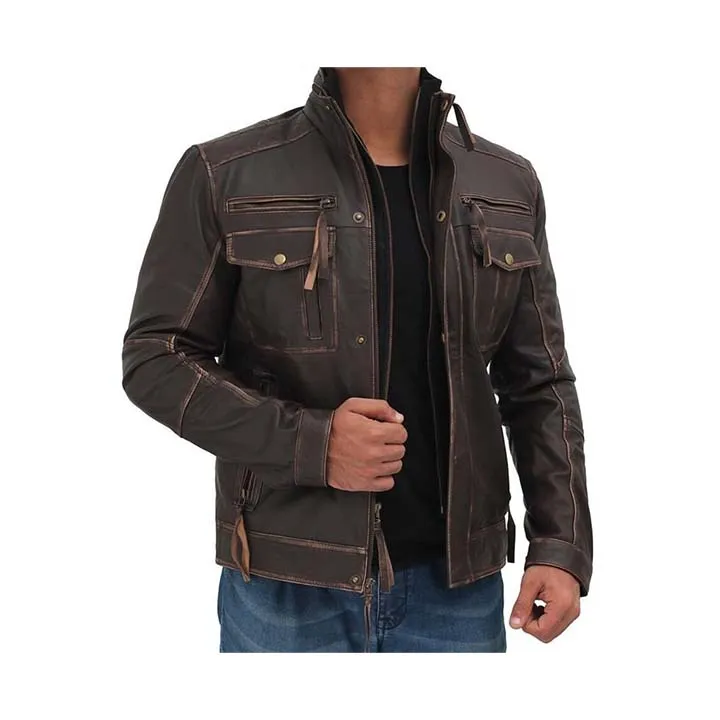 Men's Vintage Moto Genuine Leather Jacket