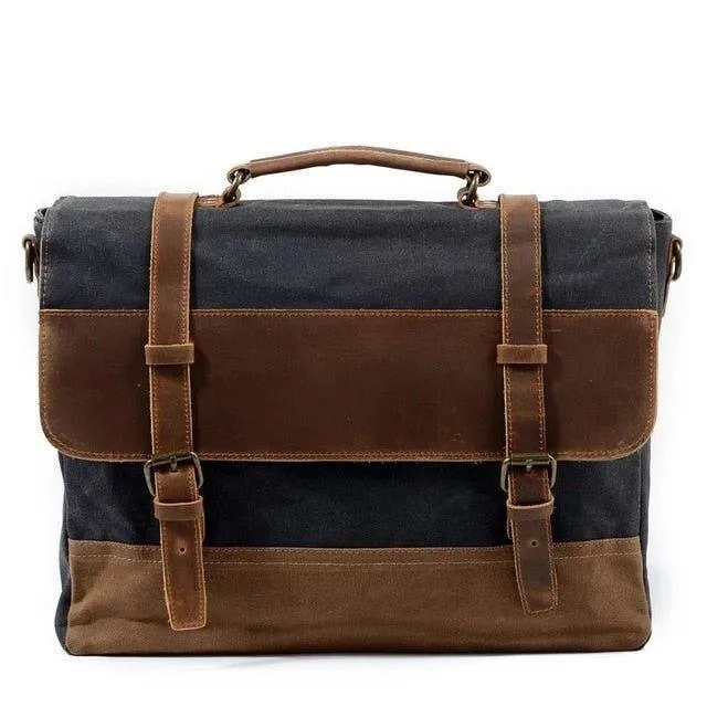 Mens Waxed Canvas Laptop Messenger Bag