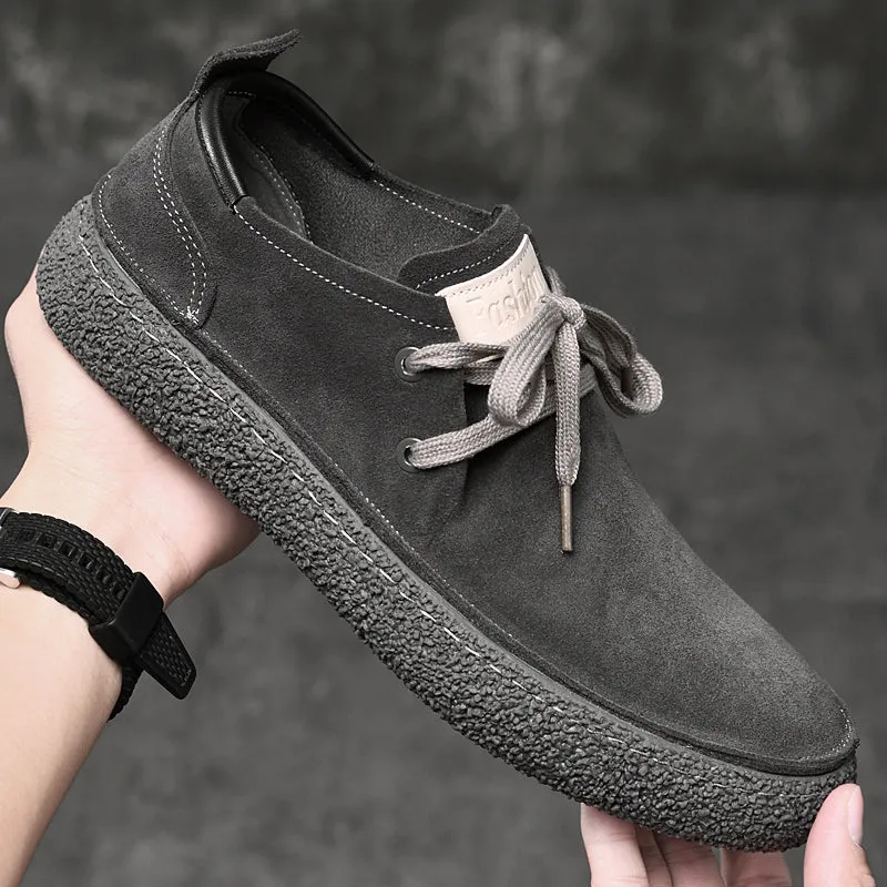Nubuck Leather Loose Fitting Casual Shoes