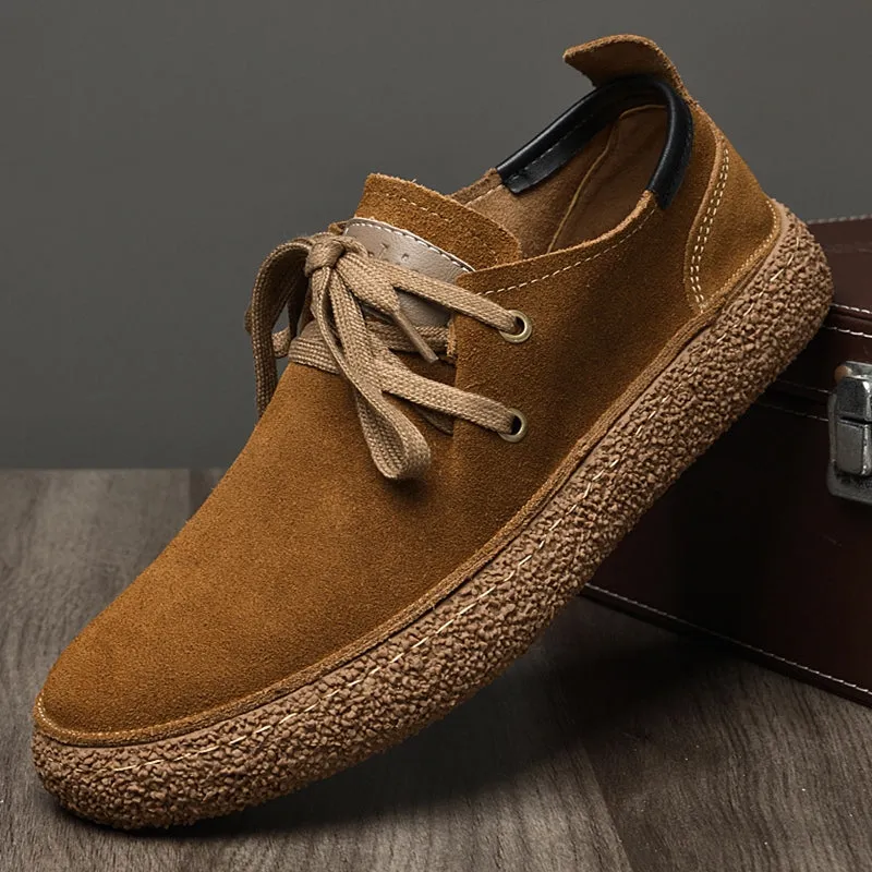 Nubuck Leather Loose Fitting Casual Shoes