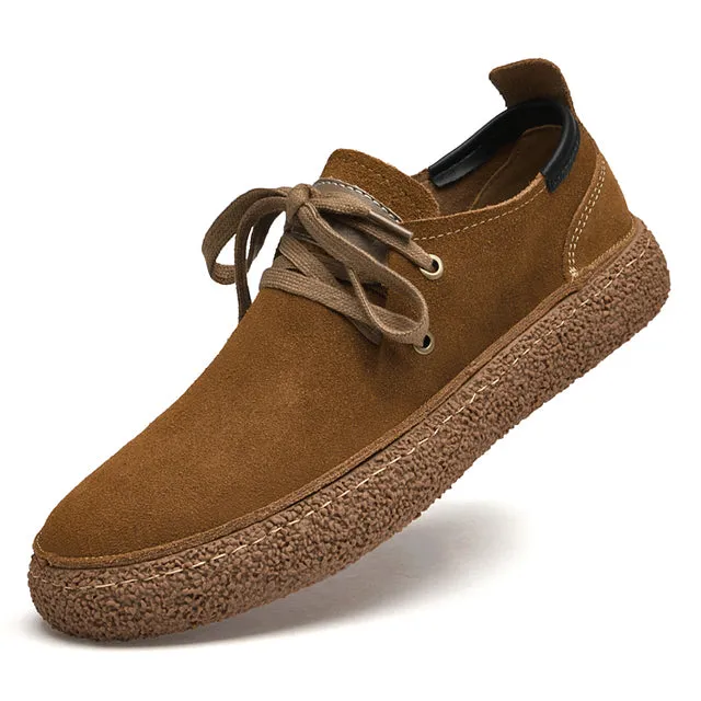 Nubuck Leather Loose Fitting Casual Shoes