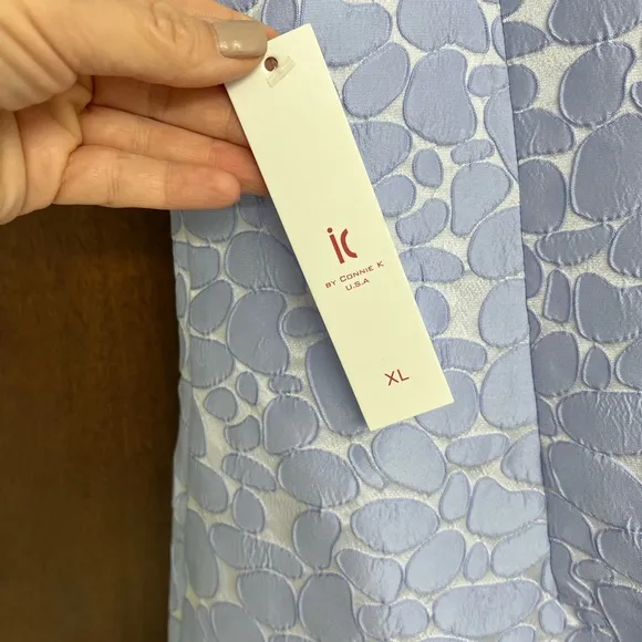 NWT Sleeveless Jacquard Textured Dress Periwinkle Blue‎ size XL