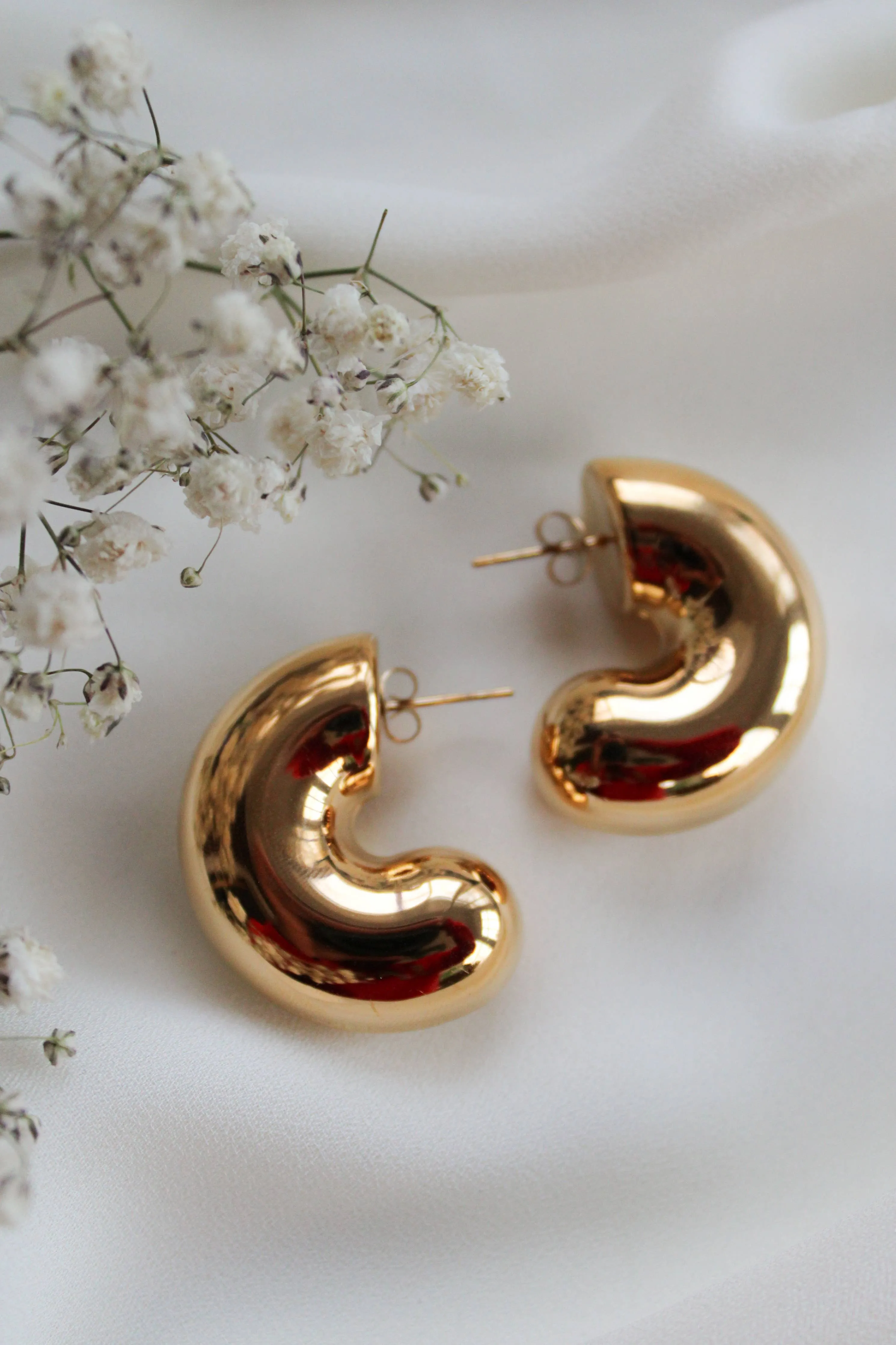 Olive Chunky Hoops | Waterproof Jewelry