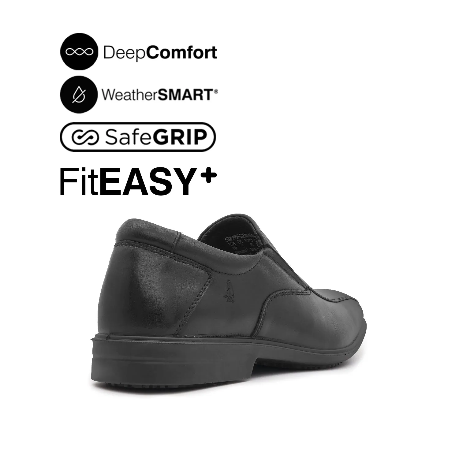 Otis Slip On Bike Toe Men's Shoes - Black Leather Waterproof
