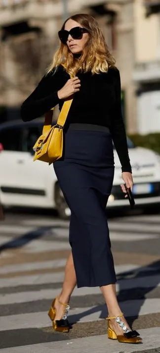 Prada midnight blue wool skirt Size 8UK