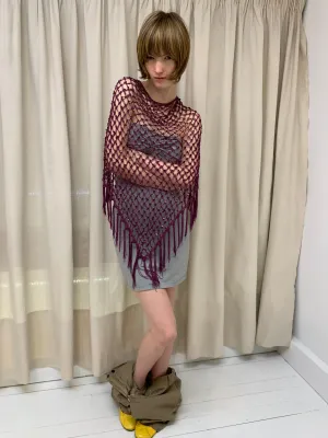 Sequin poncho, purple