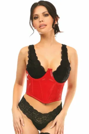 Sexy Red Patent Open Cup Underwire Waist Cincher