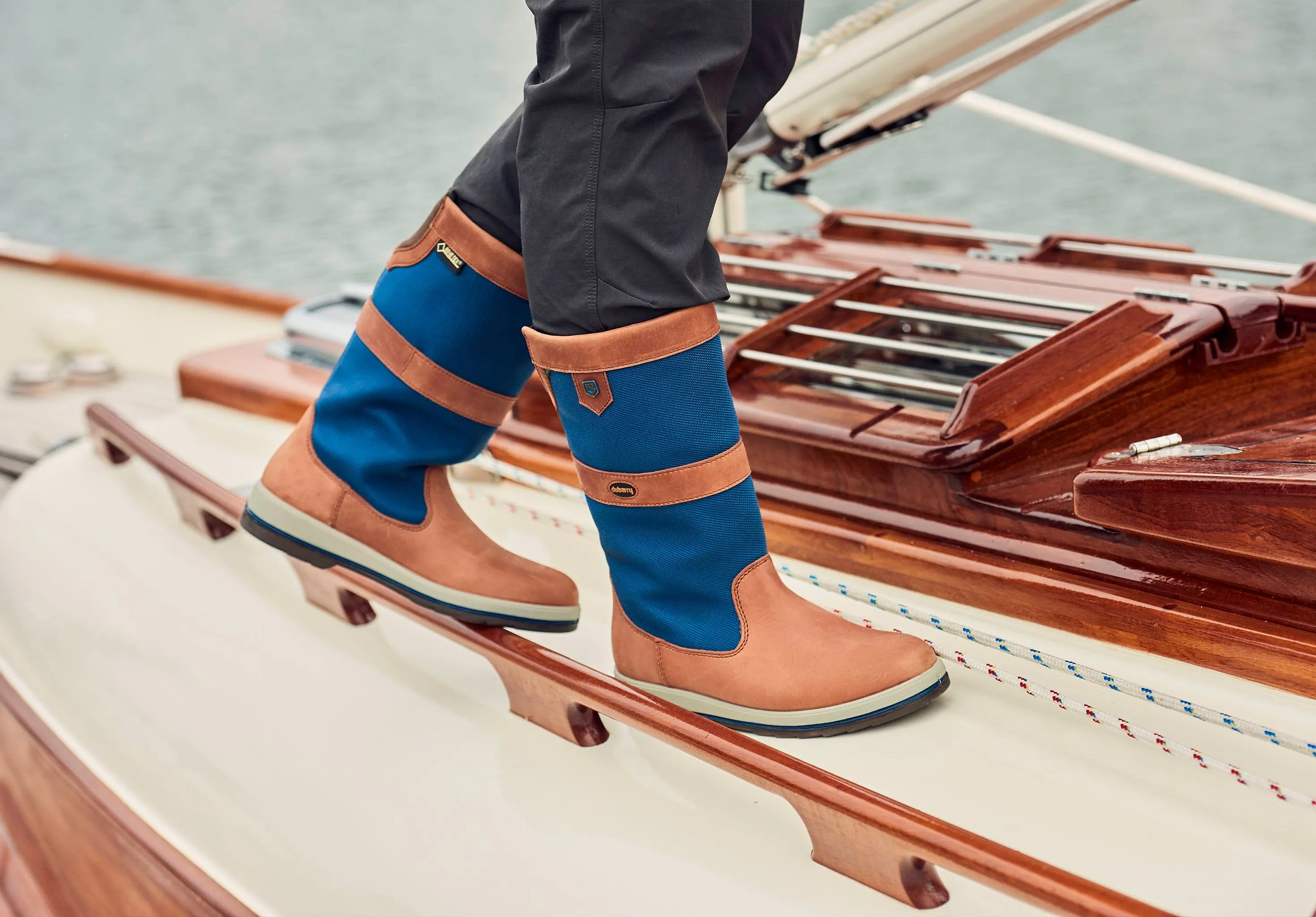 Shamrock Ladies' Sailing Boot - Navy/Brown