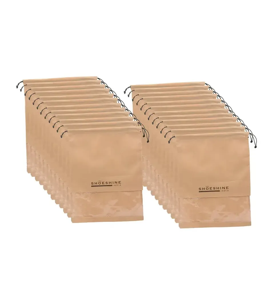SHOESHINE Shoe Bags (Pack of 24) Travel Shoe Pouch - Pink