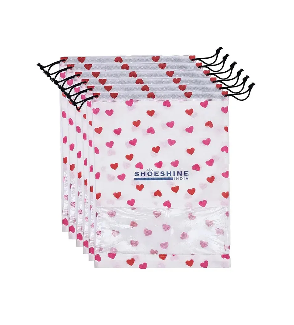 SHOESHINE Shoe Bags (Pack of 24) Travel Shoe Pouch - Pink
