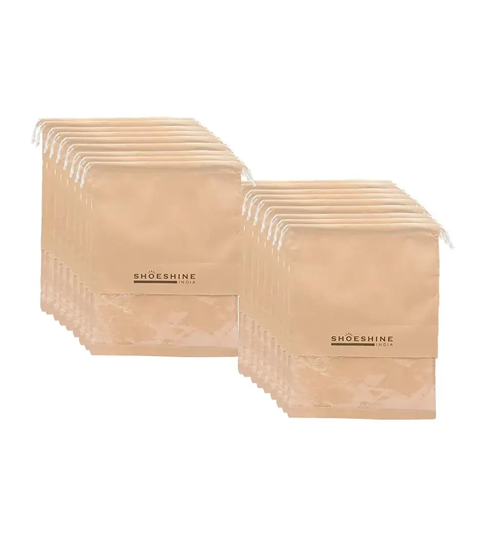SHOESHINE Shoe Bags (Pack of 24) Travel Shoe Pouch - Pink