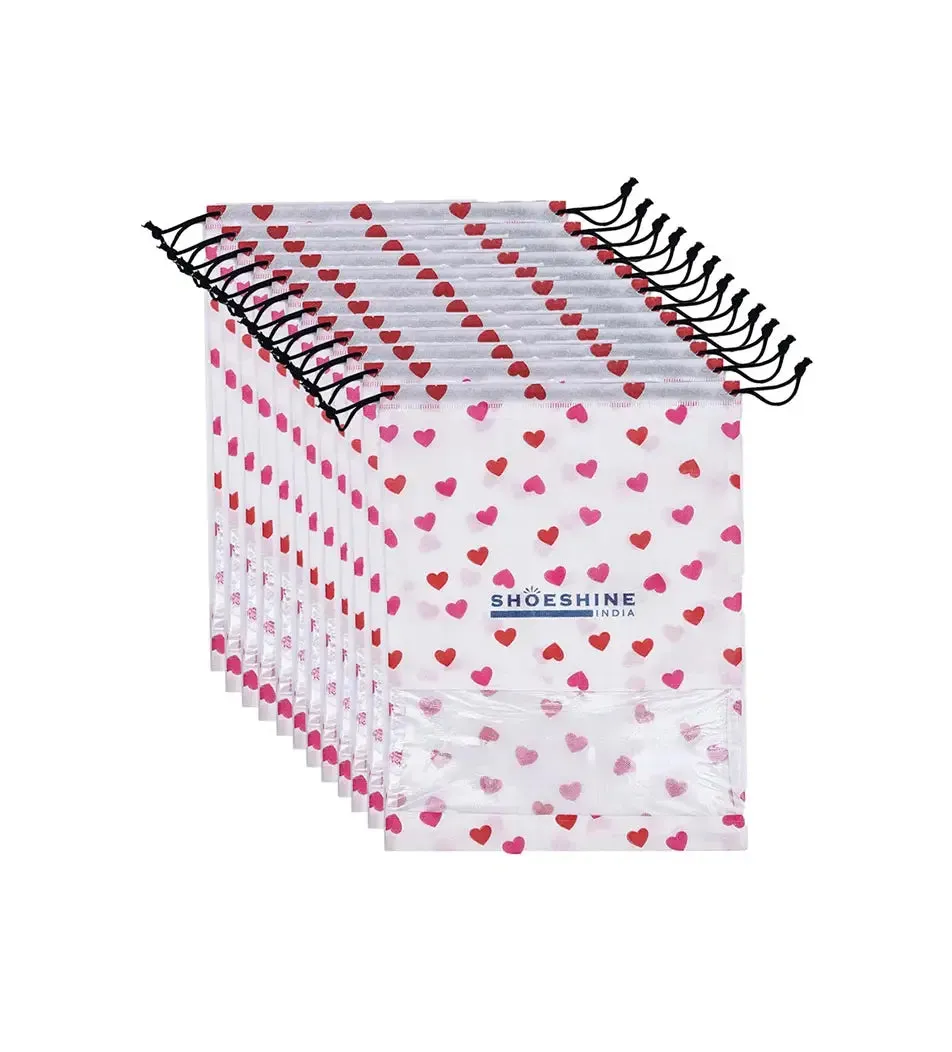SHOESHINE Shoe Bags (Pack of 24) Travel Shoe Pouch - Pink