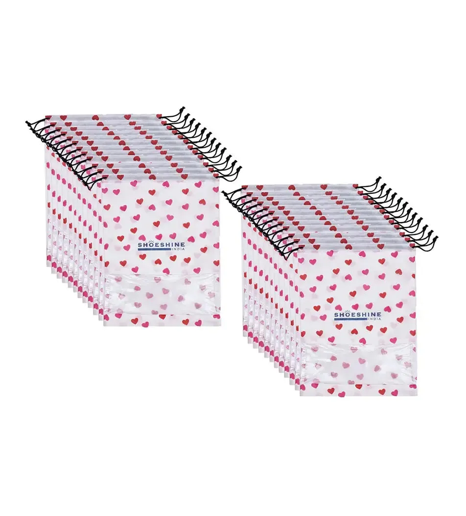 SHOESHINE Shoe Bags (Pack of 24) Travel Shoe Pouch - Pink