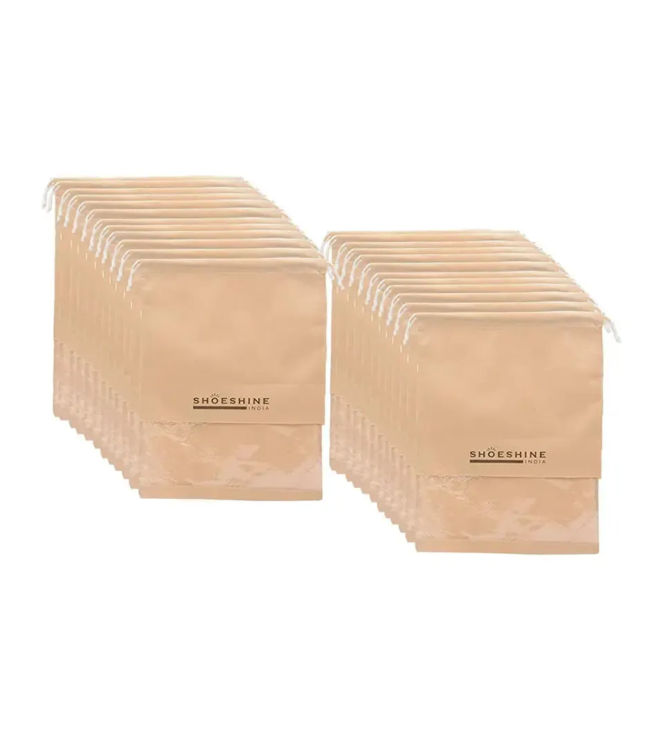 SHOESHINE Shoe Bags (Pack of 24) Travel Shoe Pouch - Pink