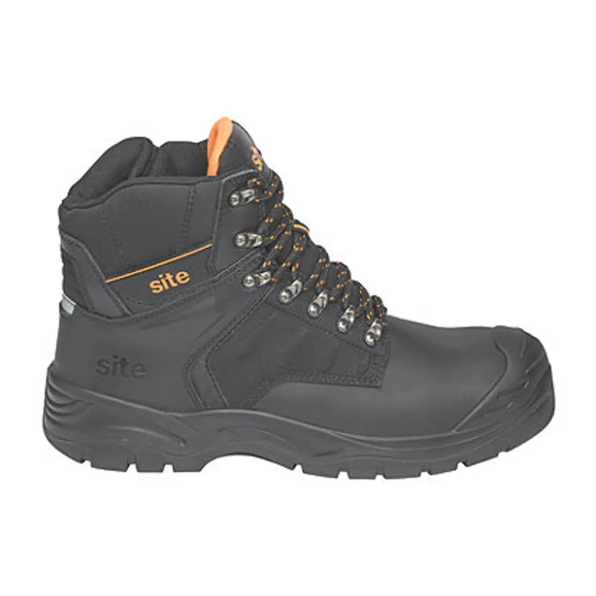 Site Safety Boots Mens Standard Fit Black Leather Waterproof Steel Toe Size 12