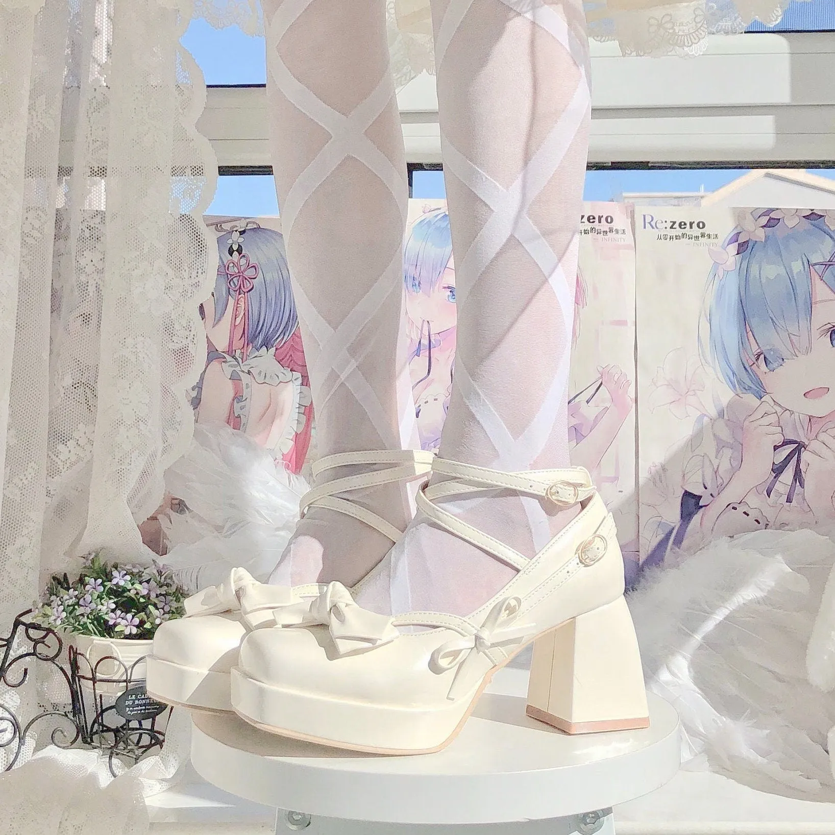 Solid Mary Jane High Heels, Lolita Bow Decor High Heels, Front Strap Heels for Women, Square Toe High Heels, Patent Leather Ballet Shoes