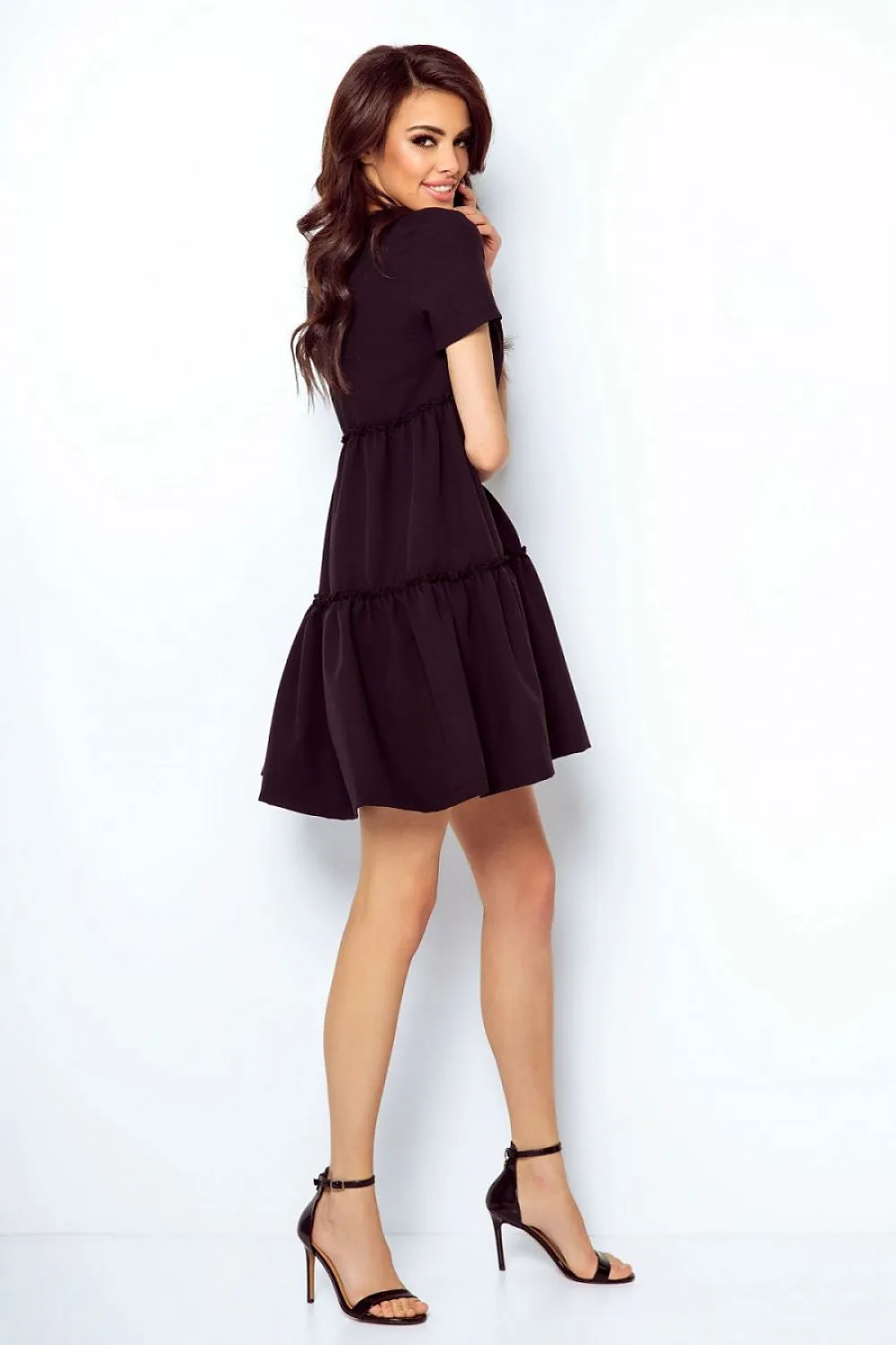 Teardrop Neck Flared Dress