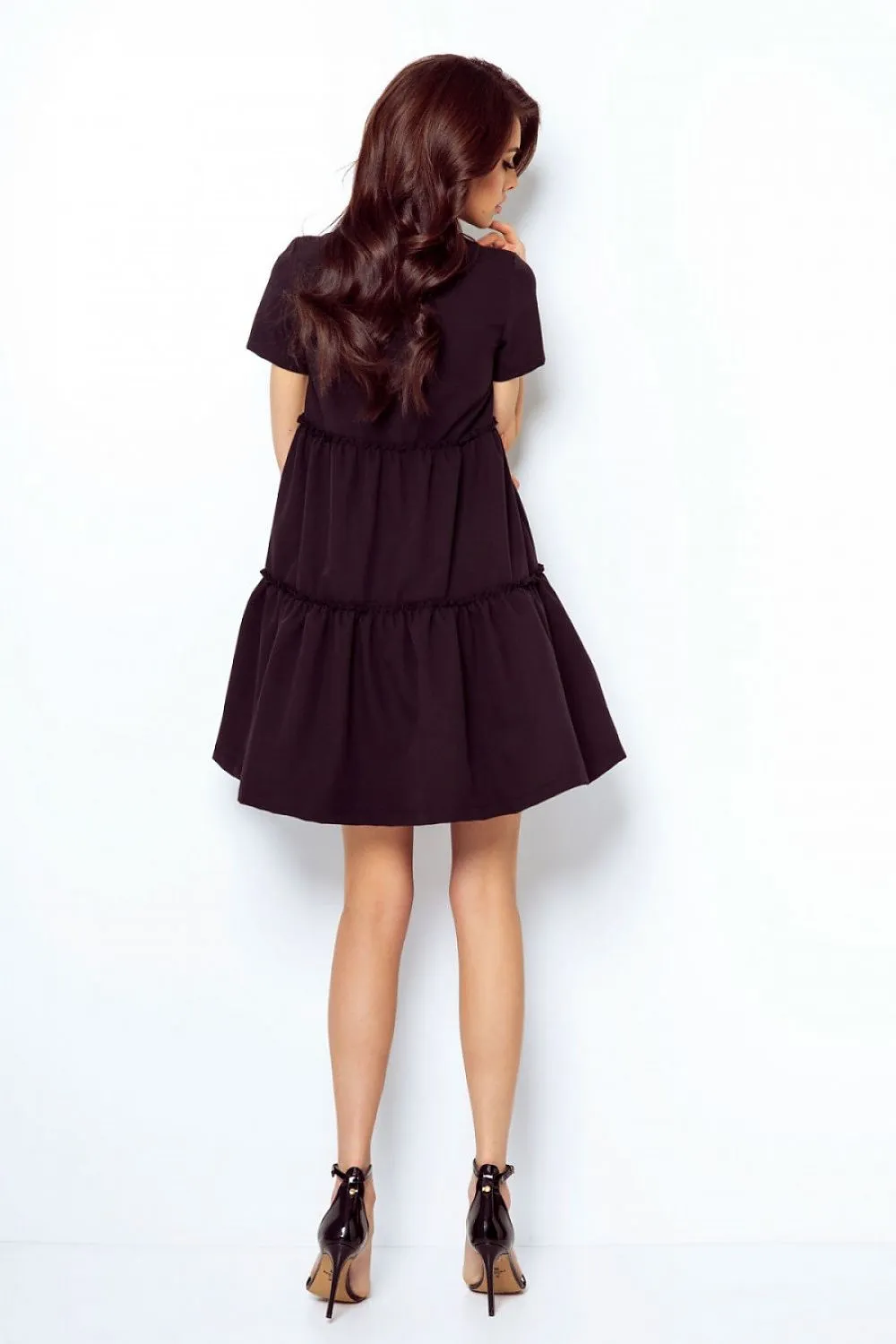 Teardrop Neck Flared Dress
