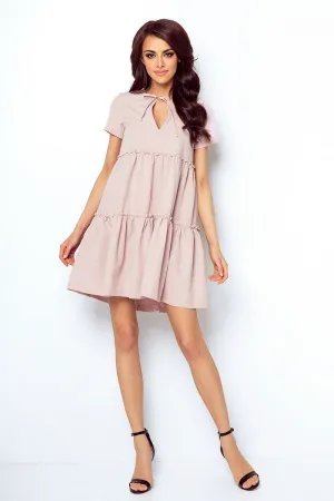 Teardrop Neck Flared Dress