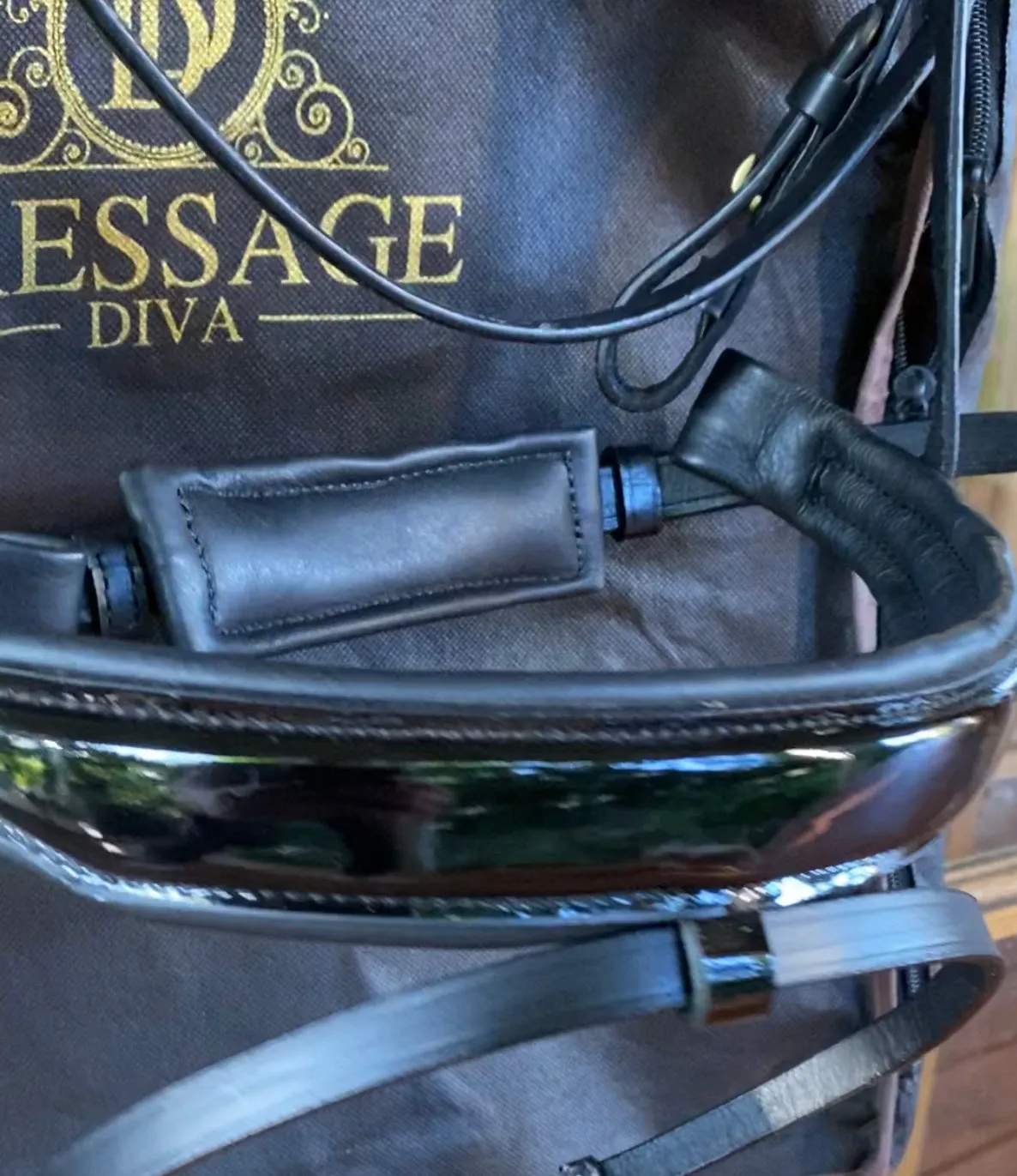 The Alexandra | Premium Snaffle Dressage Bridle w Brass or Silver clincher brow band