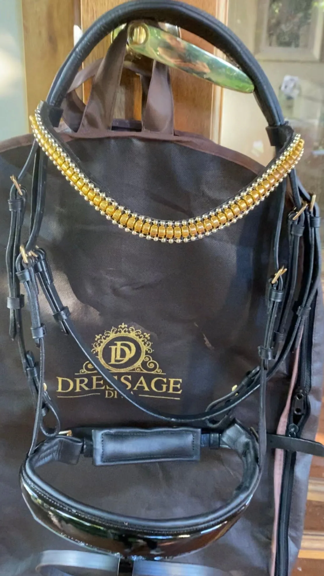 The Alexandra | Premium Snaffle Dressage Bridle w Brass or Silver clincher brow band