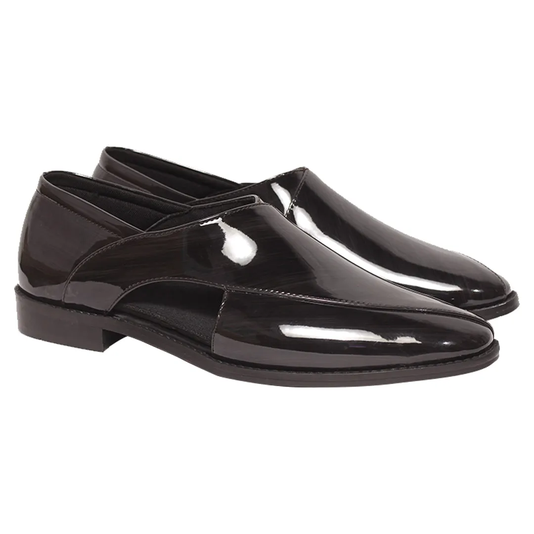 The Dapper(Black Patent Sandals)
