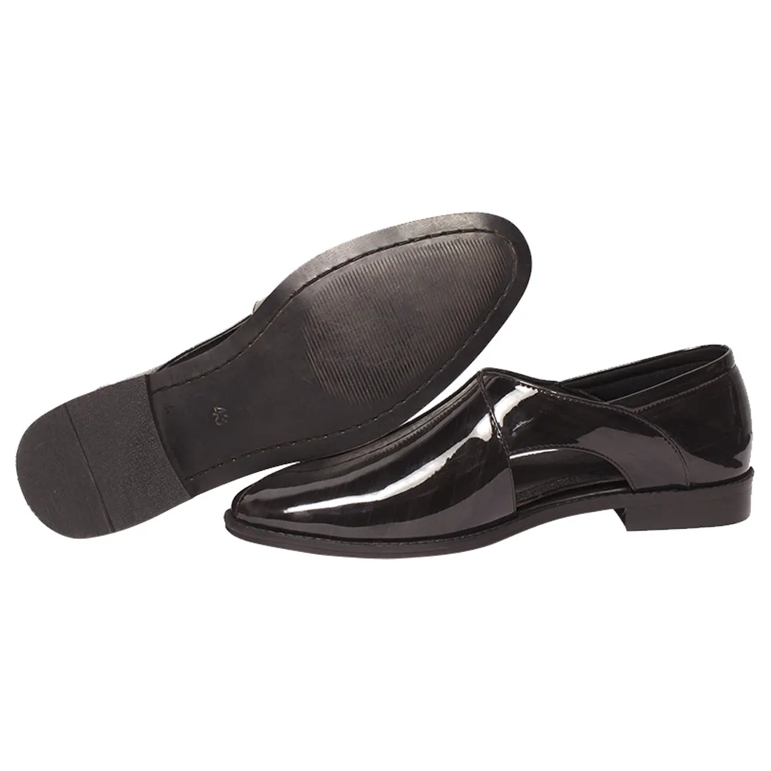 The Dapper(Black Patent Sandals)