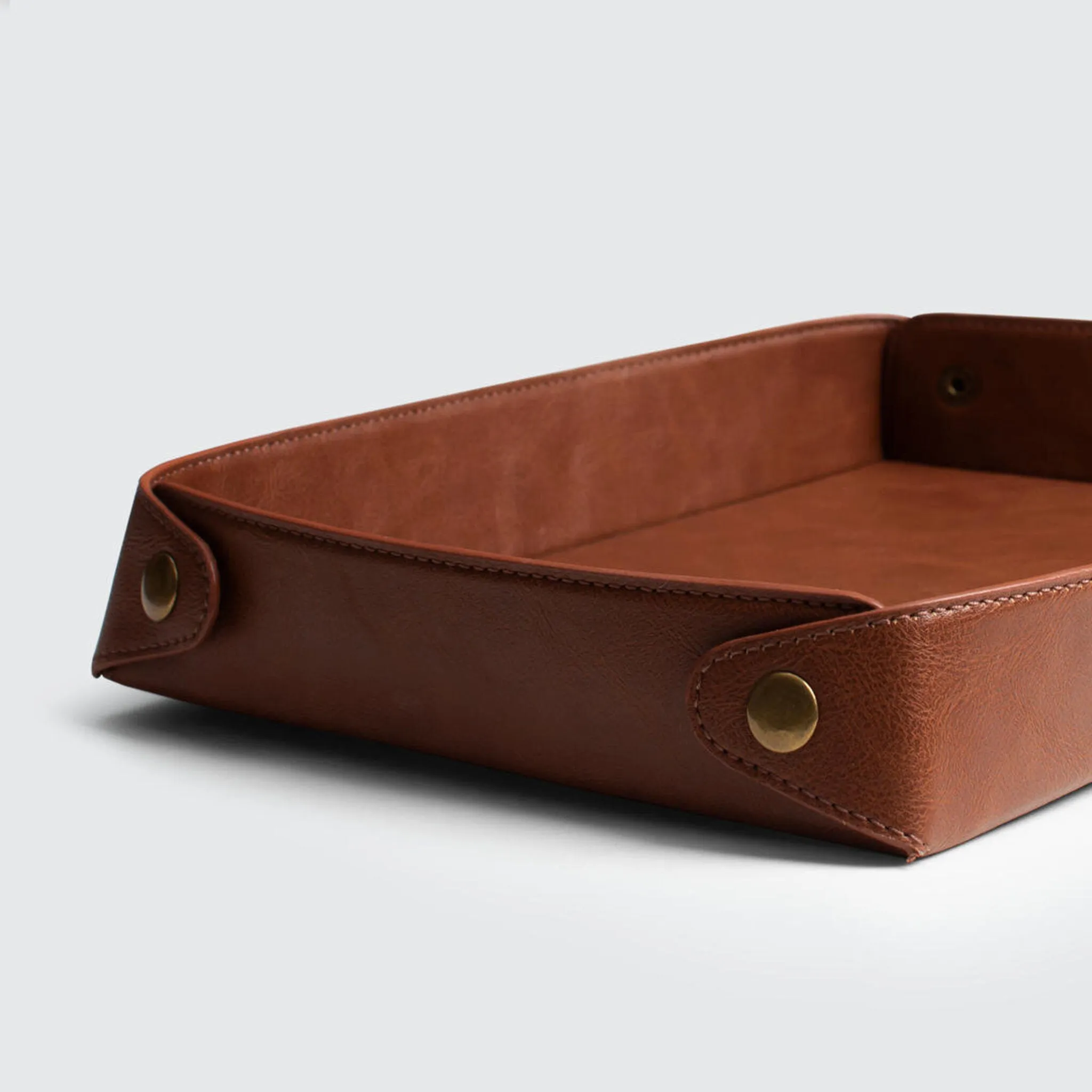 Valet Leather Tray, Vegan, Tan