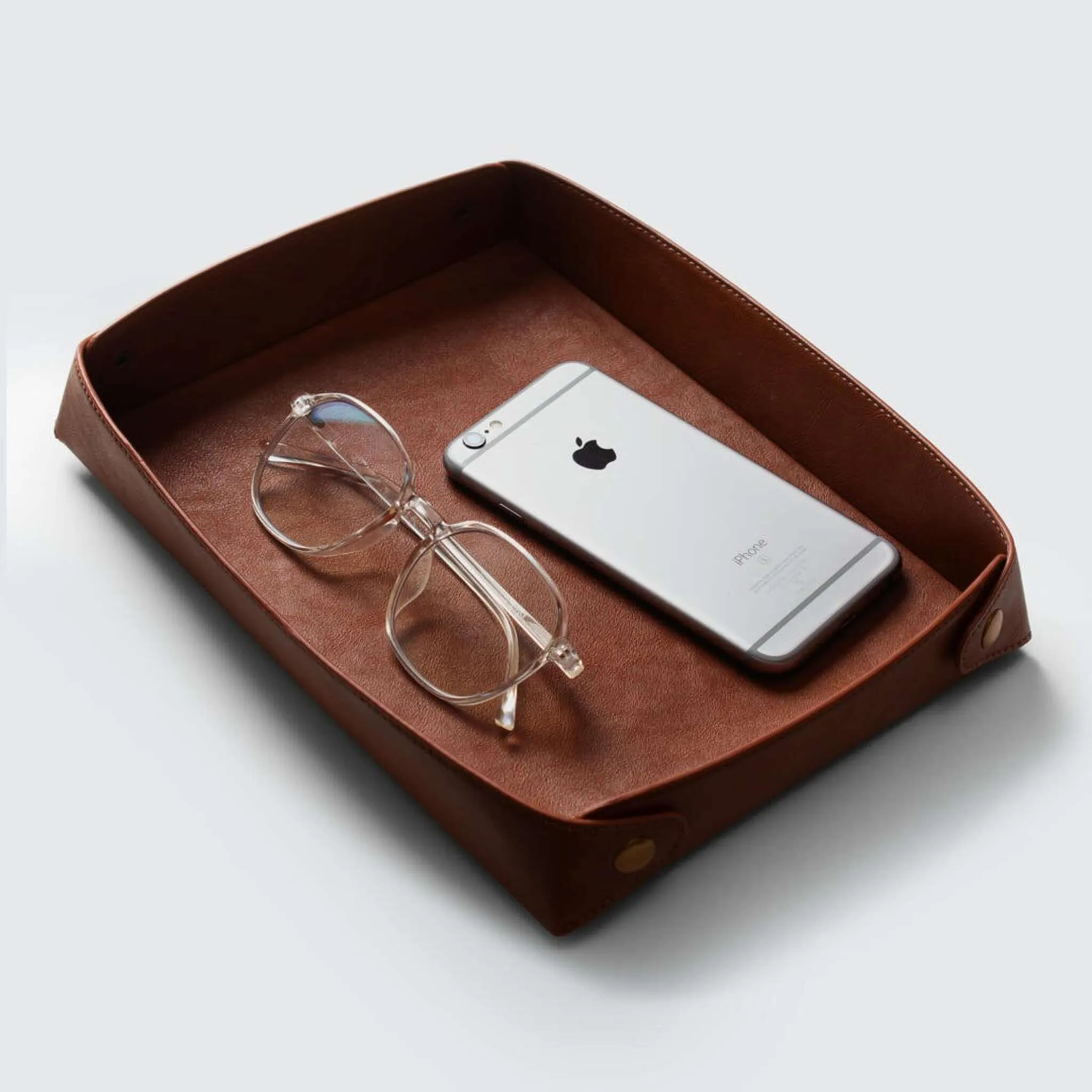 Valet Leather Tray, Vegan, Tan