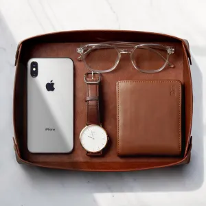 Valet Leather Tray, Vegan, Tan