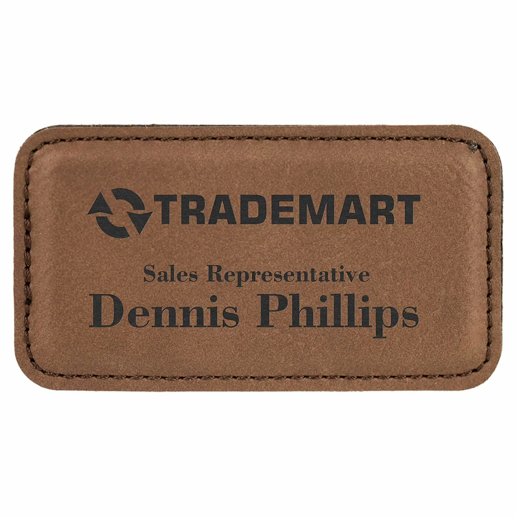 Vegan Leather Badge - Stitched Edge