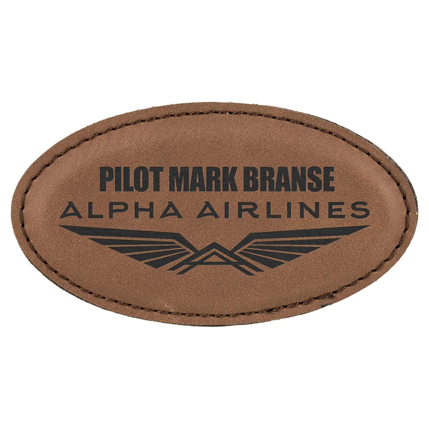 Vegan Leather Badge - Stitched Edge