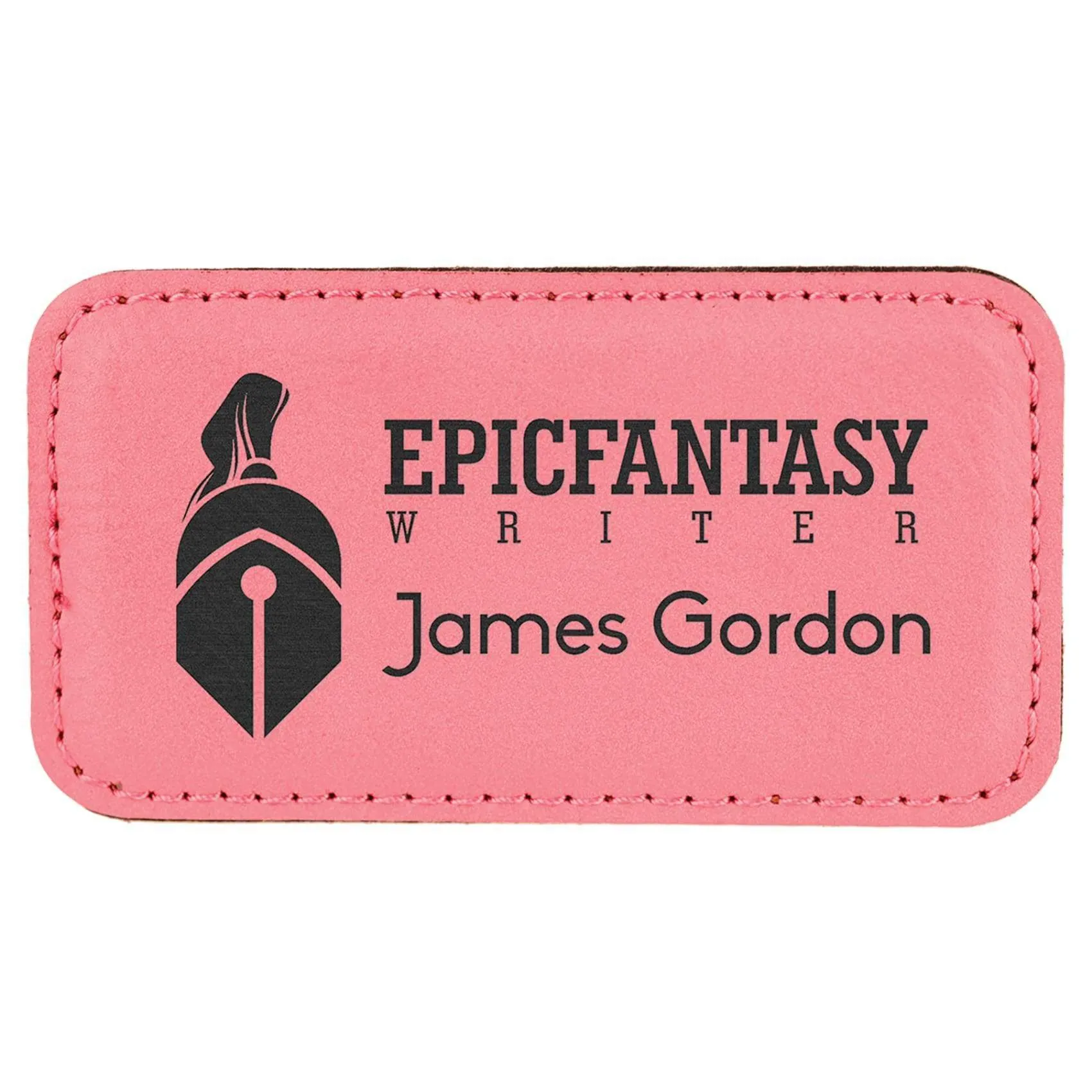 Vegan Leather Badge - Stitched Edge