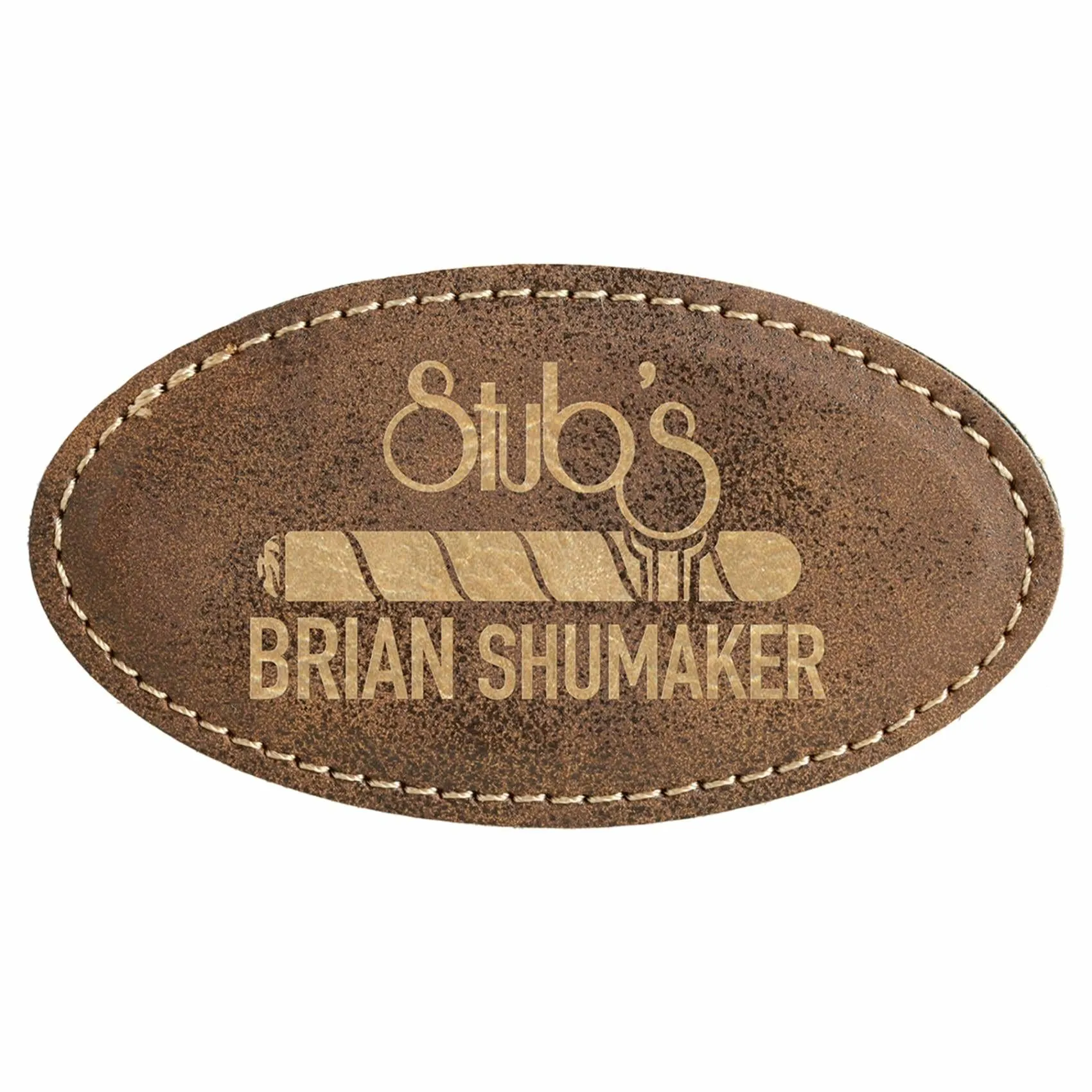 Vegan Leather Badge - Stitched Edge