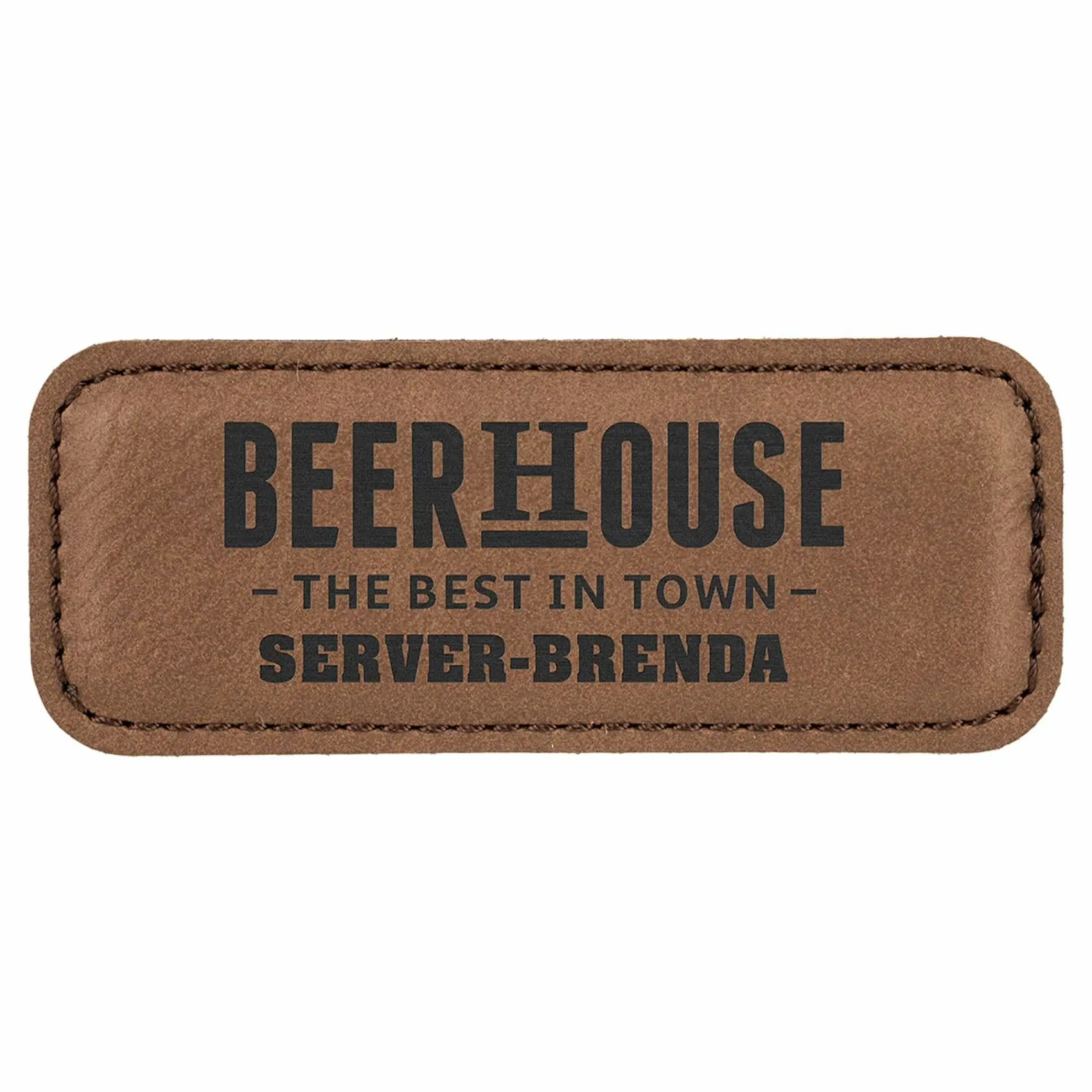 Vegan Leather Badge - Stitched Edge