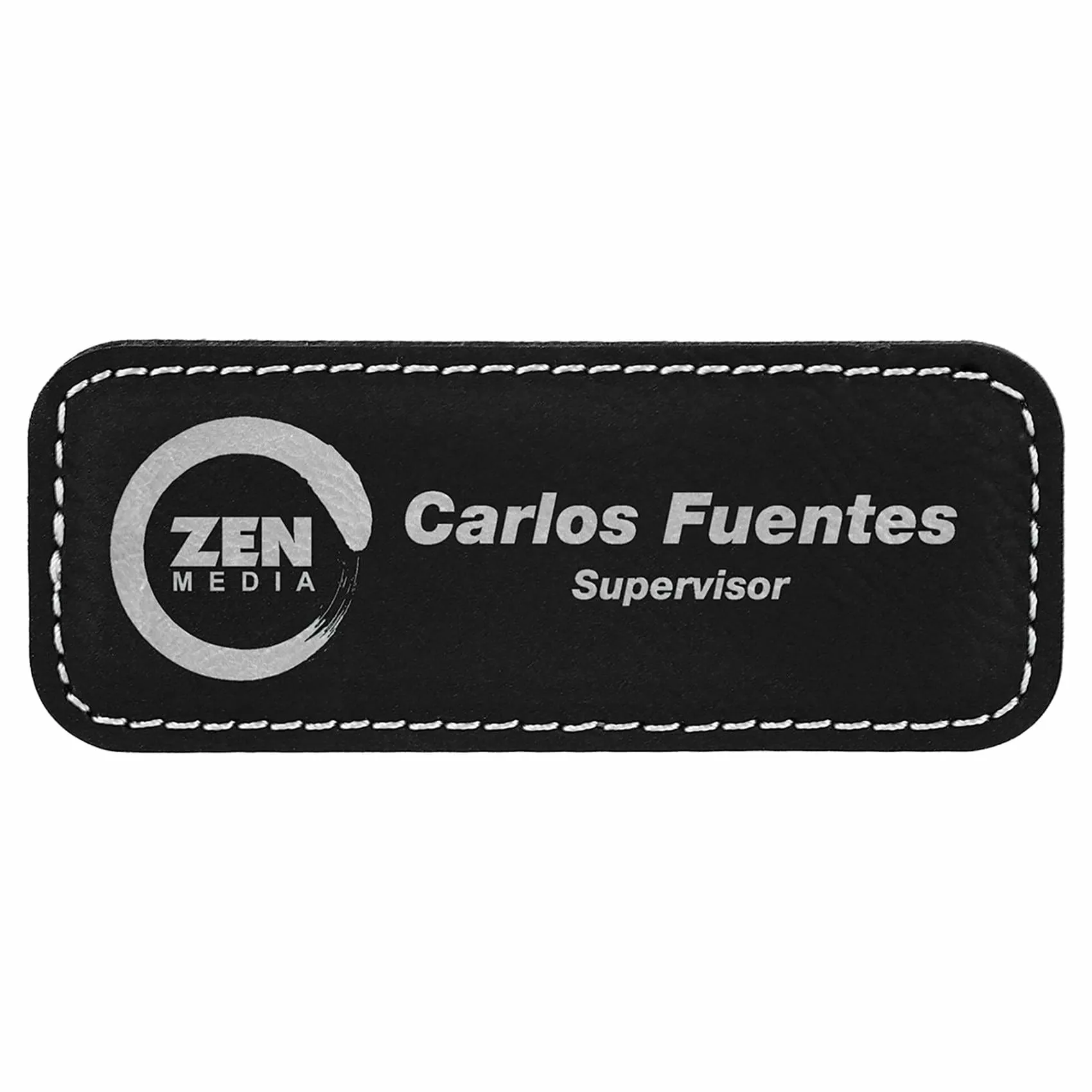 Vegan Leather Badge - Stitched Edge