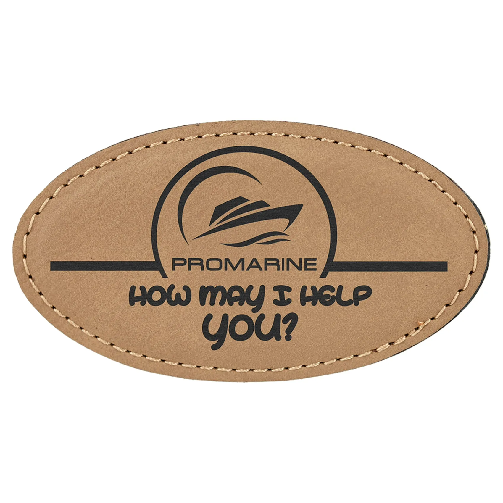 Vegan Leather Badge - Stitched Edge