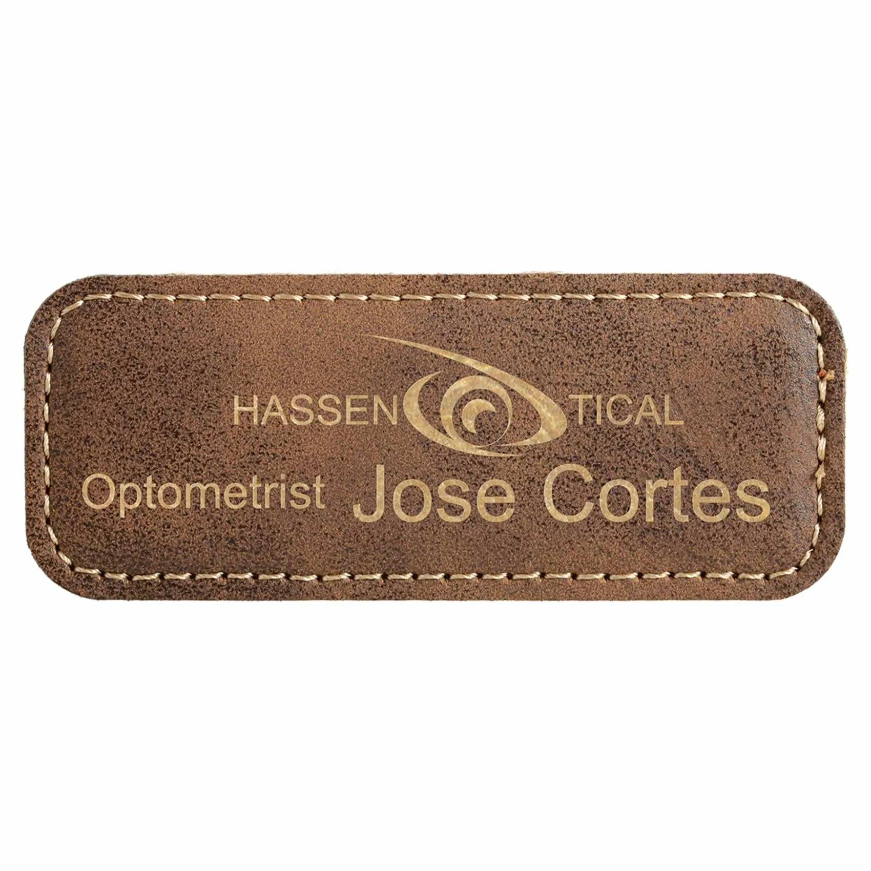 Vegan Leather Badge - Stitched Edge