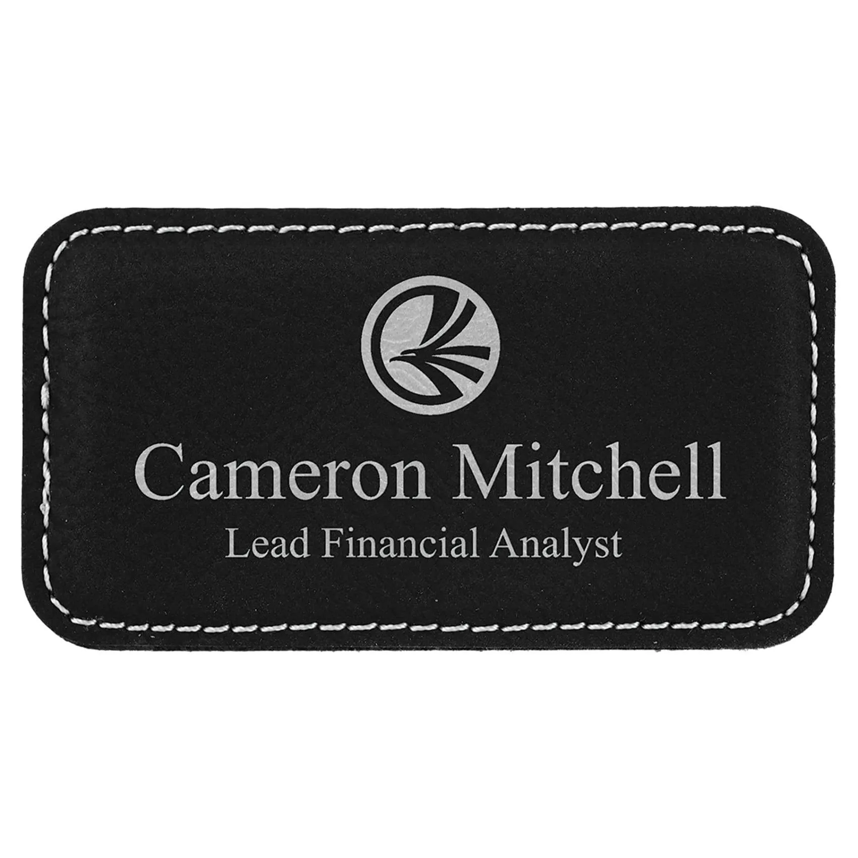 Vegan Leather Badge - Stitched Edge