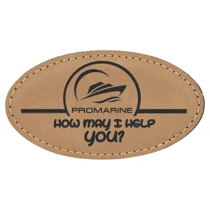 Vegan Leather Badge - Stitched Edge